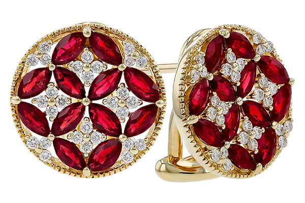 A329-19630: EARRINGS 2.07 TW RUBY 2.37 TGW