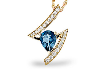 B329-19576: NECK 1.04 LONDON BLUE TOPAZ 1.23 TGW (8x6MM)