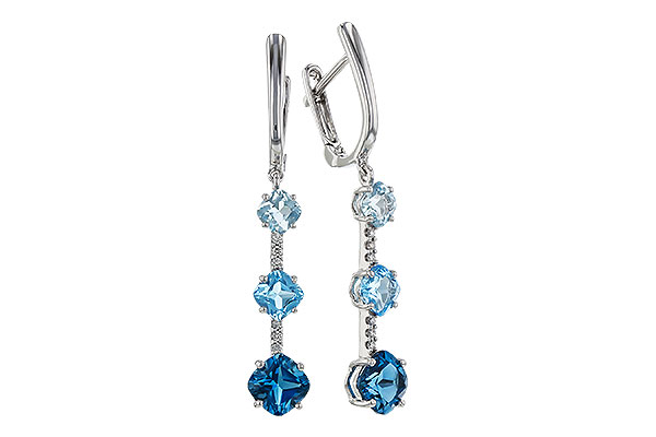 C329-19612: EARRINGS 2.41 TW BLUE TOPAZ 2.45 TGW