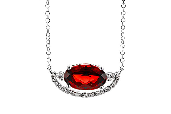 C329-20512: NECKLACE 1.94 GARNET 2.08 TGW (10x6MM GAR / 18")